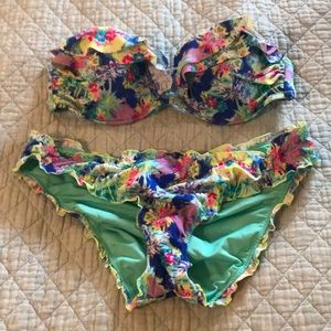 VS strapless ruffle island bikini